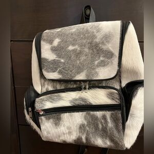 Stylish Black and White authentic pony fur Backpack
